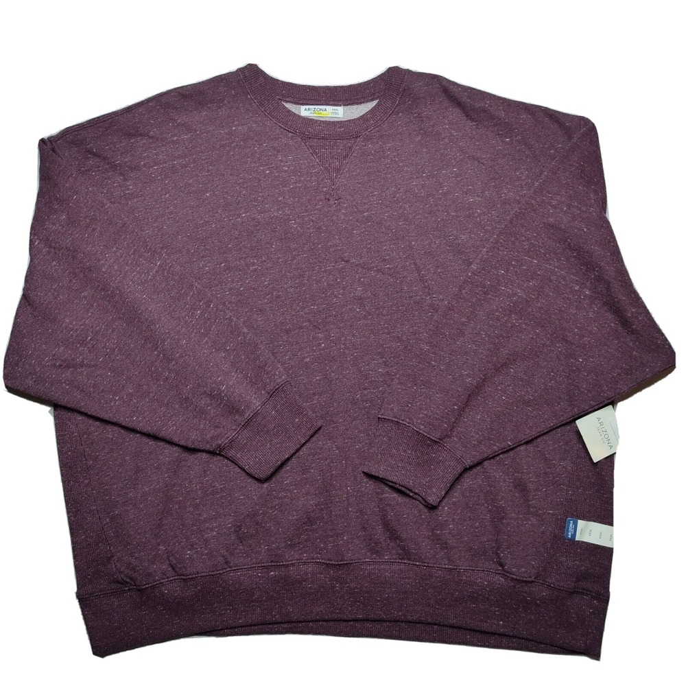 Arizona Men 3XL Madeira Wine Heather Cotton Blend‎ Pull Over Sweatshirt NEW